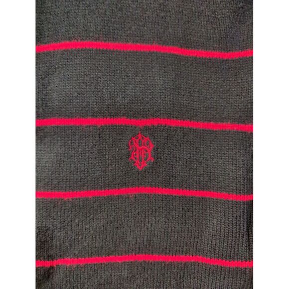VTG Southpole Authentic Mens Black Red Striped Knit 1/4 Zip Sweater Size XL - Picture 3 of 7